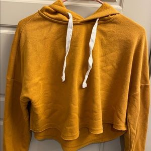 Forever 21: Mustard Cropped Hoodie